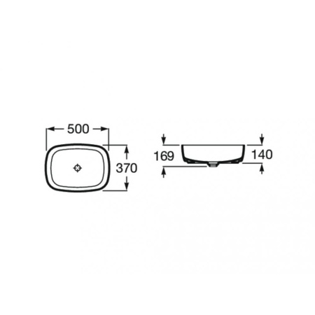 Раковина накладная (50х37) Roca Inspira soft 327500620 белый матовый