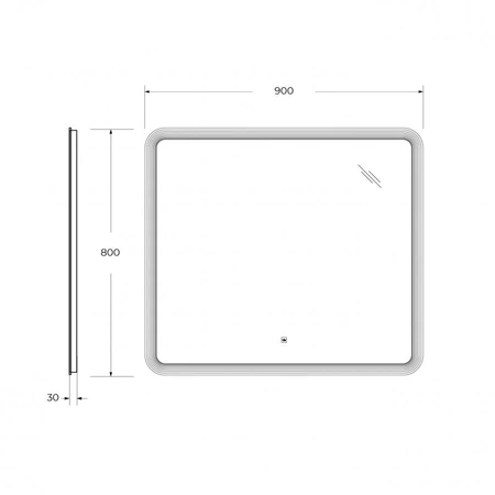 Зеркало (90х80) Cezares CZR-SPC-DUET-900-800-LED-TCH