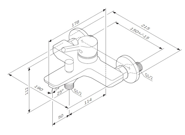 Смеситель для ванны Am.Pm X-Joy S F85B10000