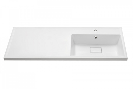 Раковина Aquaton Лайн 1A72083KLF010, 120 см, литьевой мрамор, правая, белая