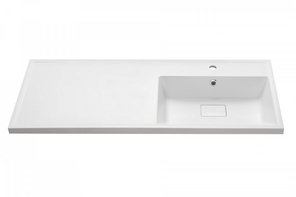 Раковина Aquaton Лайн 1A72083KLF010, 120 см, литьевой мрамор, правая, белая