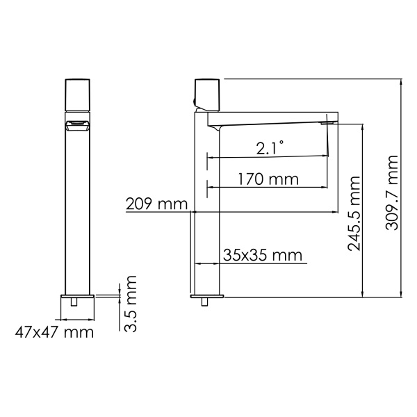 Смеситель для раковины WasserKRAFT Naab 8603H Смеситель для раковины WasserKRAFT Naab 8603H
