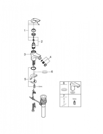 Смеситель для биде Grohe BauCurve 32849 000 (32849000) хром
