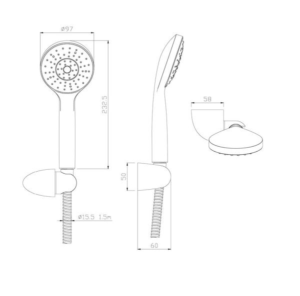 Душевой набор Damixa Eclipse 914510000 Душевой набор Damixa Eclipse 914510000