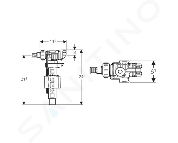 Впускной клапан Geberit тип 380 240.715.00.1