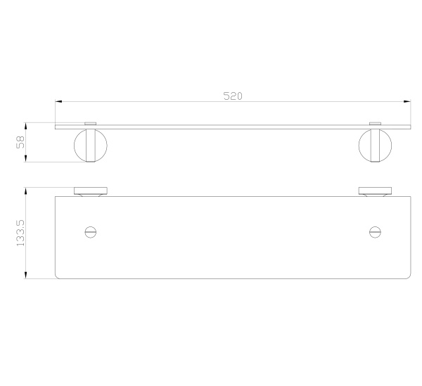 Стеклянная полка для ванной WONZON & WOGHAND SIMPLE, хром WW-6527
