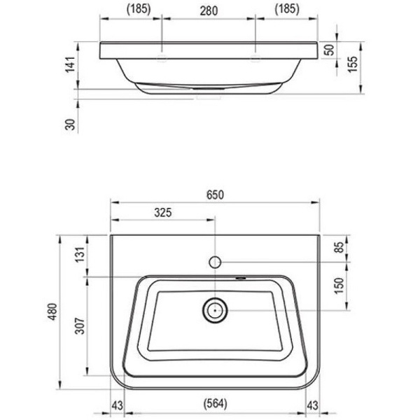 Раковина подвесная Ravak 10° XJI01165000