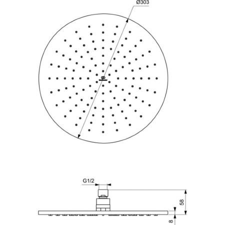 Верхний душ Ideal Standard Ideal Rain A5803GN