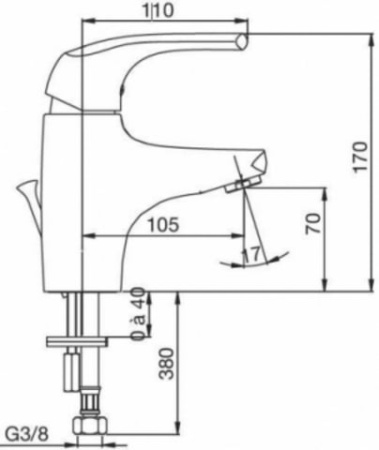 Смеситель для раковины Jacob Delafon Nateo E72250-CP
