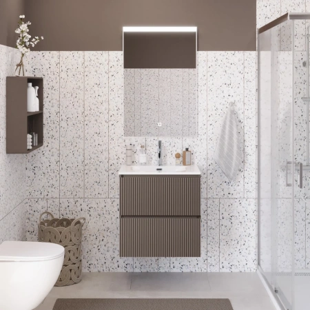 Тумба под раковину 50 BelBagno Uno UNO-MINI-500-2C-SO-СO бежевый матовый, без раковины