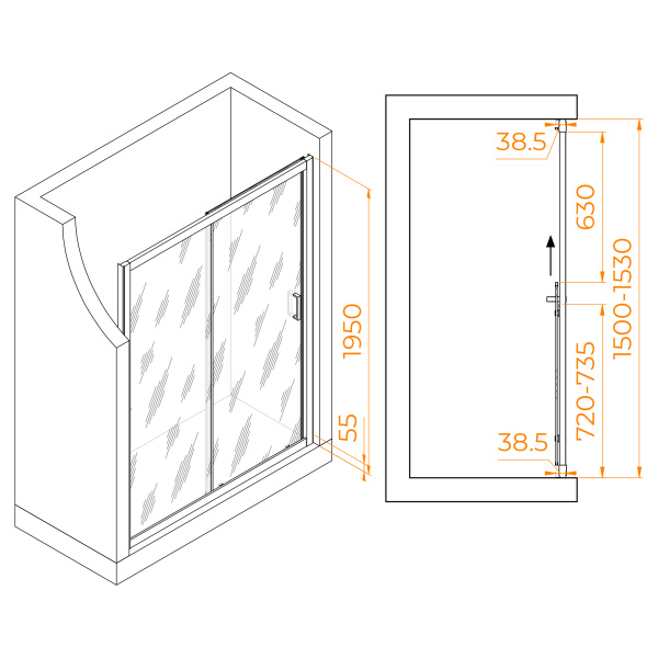 Душевая дверь 150 см RGW Passage PA-016 350801615-21 матовое