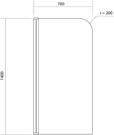 Экран для ванн Cersanit EASY 140x70 одинарный прозрачный PN-EASY*70
