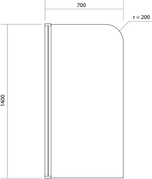 Экран для ванн Cersanit EASY 140x70 одинарный прозрачный PN-EASY*70