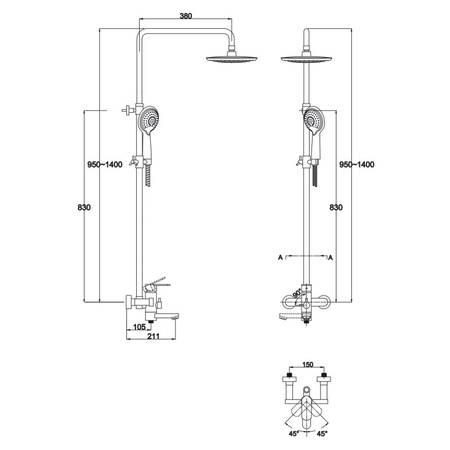 Душевая система KAISER Sonat (34082-2)