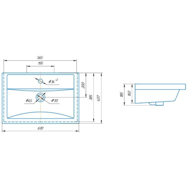 Раковина (61х40,7) Corozo Фостер SD-00000380