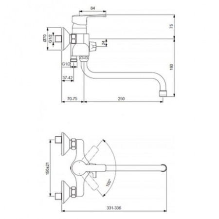 Смеситель для ванны Vidima Уно BA239AA