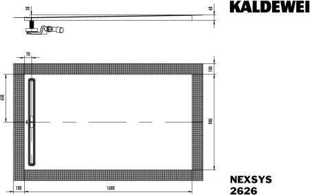 Прямоугольный душевой поддон Kaldewei Nexsys (160x90) 412646300001