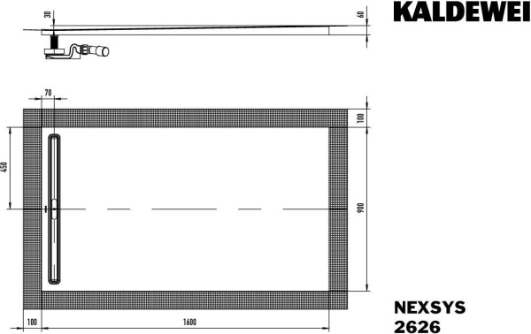 Прямоугольный душевой поддон Kaldewei Nexsys (160x90) 412646300001