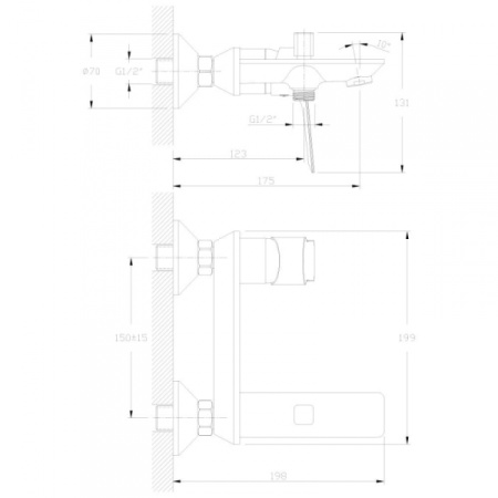 Смеситель для ванны Rossinka RS27 (RS27-31)