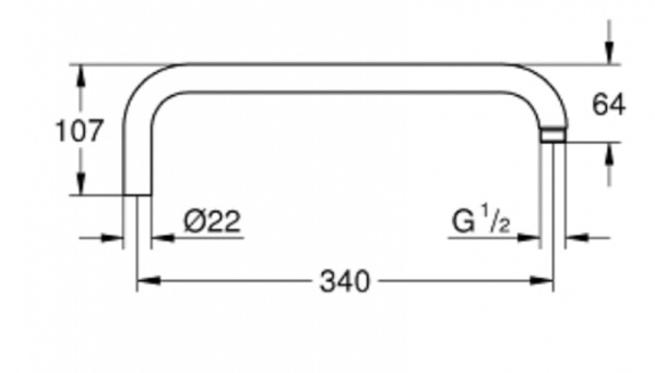 Душевой кронштейн 390 мм GROHE Rainshower  14014000