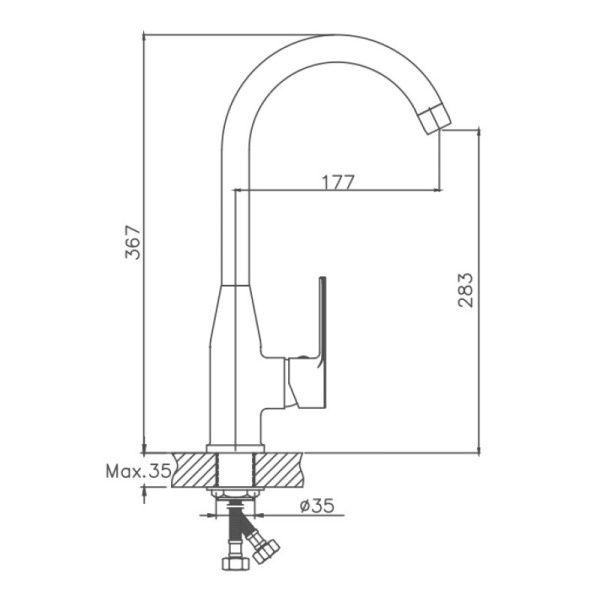 Смеситель для кухни Cron CN70129 Смеситель для кухни Cron CN70129