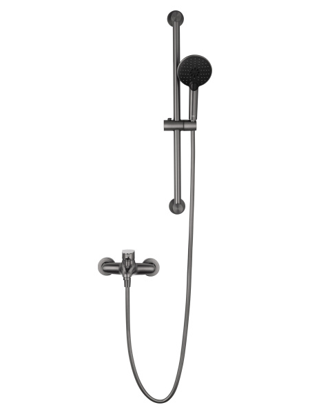 Смеситель для ванны с душевым гарнитуром WONZON & WOGHAND ALFA, темный графит WW-AE3205-BGG