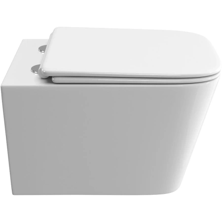 Унитаз подвесной BelBagno Due BB5171CH-TOR/SC безободковый, торнадо, с сиденьем микролифт, белый