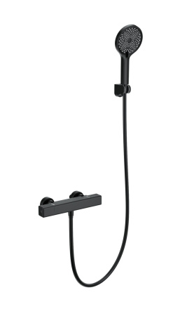 Смеситель для душа с термостатом WONZON & WOGHAND STAY 2, черный матовый WW-B2016-A-MB