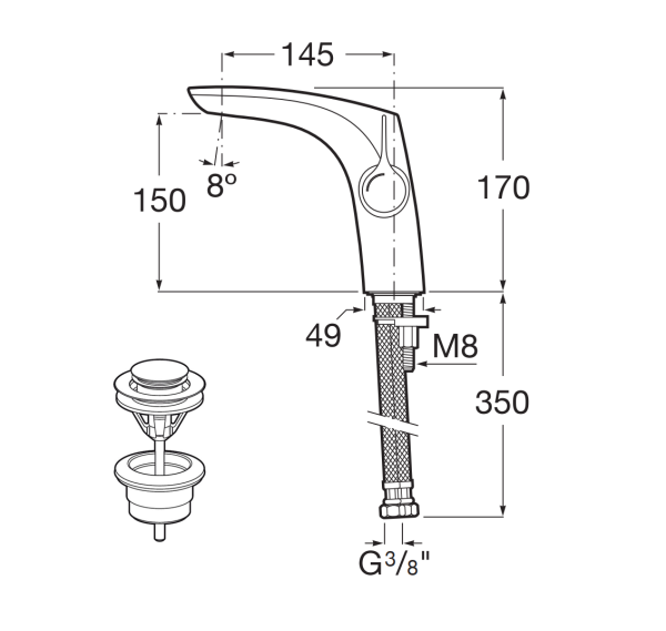 Смеситель для раковины Roca Insignia для раковин 5A323AC00
