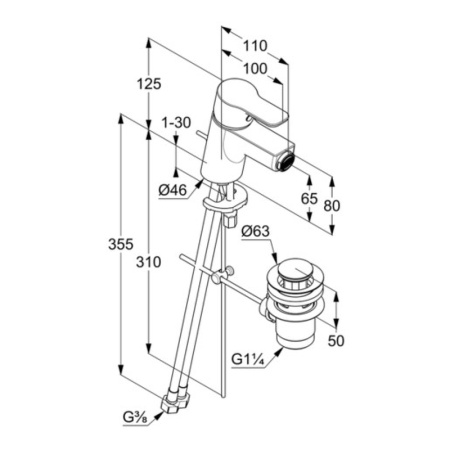 Смеситель для биде Kludi Pure&Easy 375339165