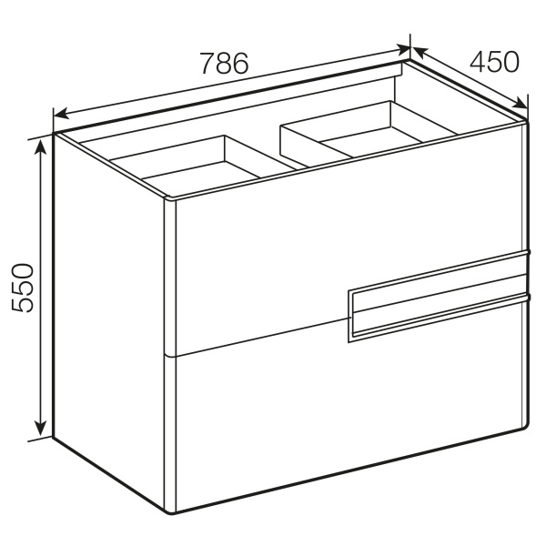 Тумба под раковину Roca Victoria Nord Ice Edition 80 2 ящика ZRU9302731
