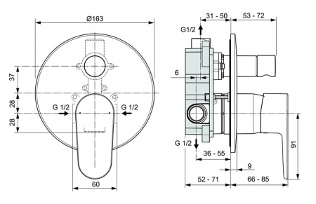 Смеситель для душа Ideal Standard Cerafine Model O A7193AA
