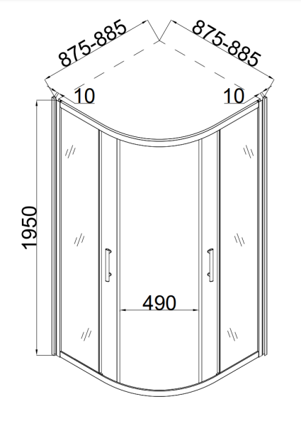 Душевой уголок Taliente 90х90 TA-09091-1MP