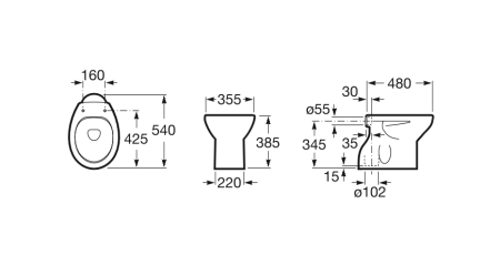 Унитаз приставной Roca Victoria  344398000