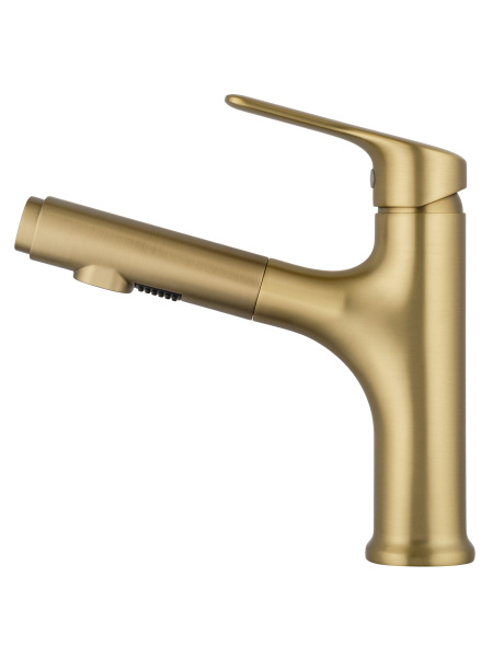 Смеситель для раковины с выдвижным изливом WONZON & WOGHAND, брашированное золото WW-AE4151-BG