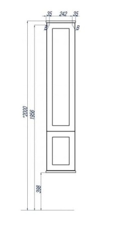 Шкаф-колонна Акватон ЛЕОН ясень черный 1A186503LBPT0