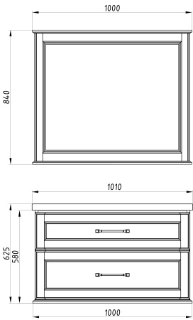 Зеркало (100х84)  ASB-Woodline Венеция 100 11941