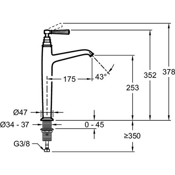 Смеситель для раковины Jacob Delafon Cleo 1889 E24309-CP