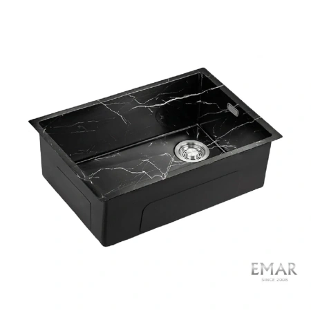 Кухонная мойка (66х44) EMAR EMB-660(UN) Black Elegant