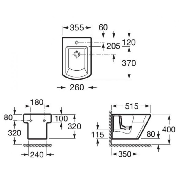 Биде подвесное Roca Hall 7.3576.2.500.0
