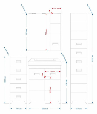 Тумба под раковину Misty Селена 60 П-Сел01060-01Пр