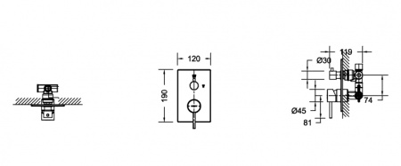 Смеситель для ванны встроенный Bravat Arc P69193C-2-ENG