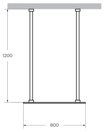 Душевая перегородка 80 см CEZARES LIBERTA LIBERTA-L-2-80-120-BR-Cr