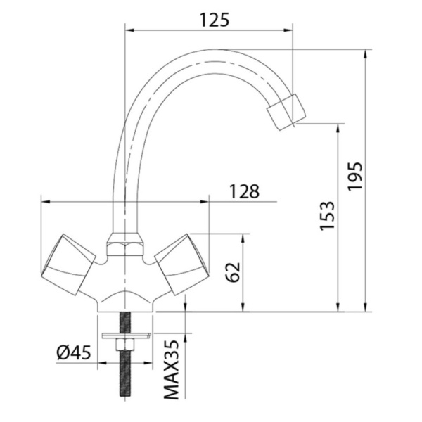 Смеситель для умывальника Milardo Tring (TRISB00M01)