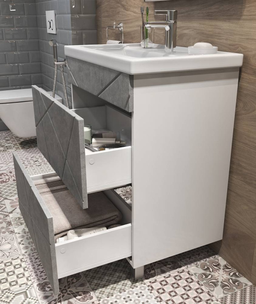 Тумба под раковину напольная VIGO Geometry 80 tn.GEO.9696.80.2Y бетон