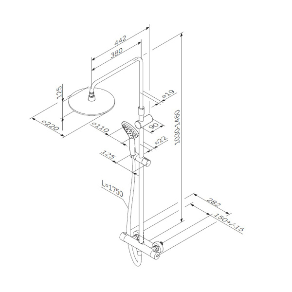 Душевая система Am.Pm Gem F0790420 Душевая система Am.Pm Gem F0790420