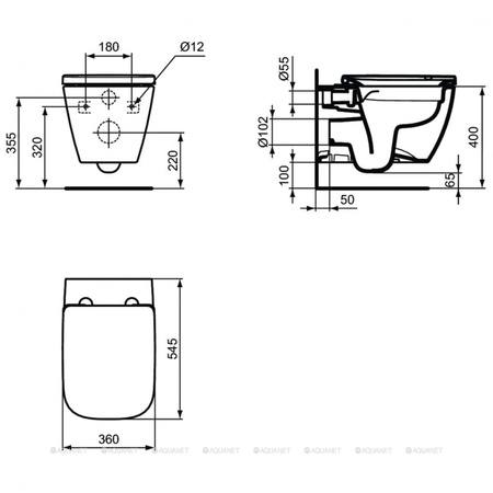 Комплект инсталляции + унитаз Ideal Standard PROSYS 2.0 RI461402