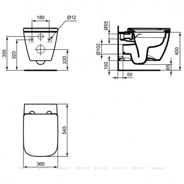 Комплект инсталляции + унитаз Ideal Standard PROSYS 2.0 RI461402
