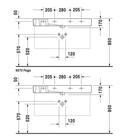 Раковина DURAVIT VERO 0329100000 (1050 см)