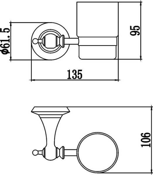 Стакан Savol стеклянный с настенным держателем S-06958W